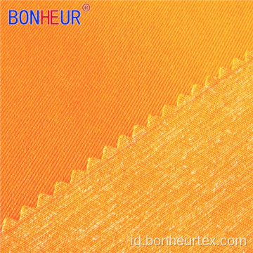 Fluorescent Yellow Orange Satin Polyester dan Kain Katun